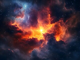 Obraz premium Mesmerizing abstract image featuring swirling golden particles in a spiral formation, evoking cosmic energy and dynamic motion against a dark background