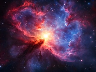 Naklejka premium Mesmerizing abstract image featuring swirling golden particles in a spiral formation, evoking cosmic energy and dynamic motion against a dark background