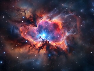 Naklejka premium Mesmerizing abstract image featuring swirling golden particles in a spiral formation, evoking cosmic energy and dynamic motion against a dark background