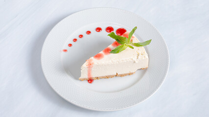 Cheesecake piece on plate