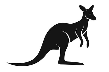 Kangaroo silhouette vector illustration on white background