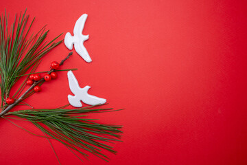 Merry Christmas and Happy Holidays greeting card, envelope. New Year. Christmas gift envelope. Winter Holidays theme