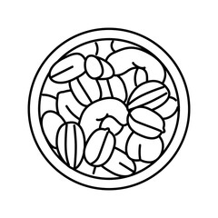 nuts raw foodist line icon vector. nuts raw foodist sign. isolated contour symbol black illustration