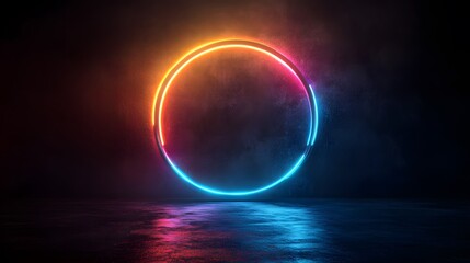 Futuristic abstract 3D holographic shape with fluid iridescent colors and glowing effects, creating a dynamic visual experience against a black background