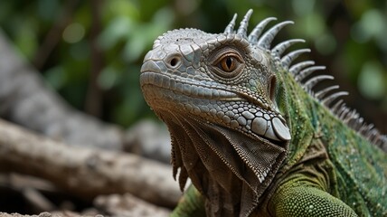 Naklejka premium Green Iguana Portrait