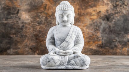 Obraz premium Serene Marble Buddha Statue in Meditation Pose