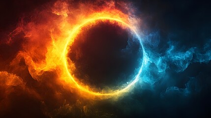 Futuristic abstract 3D holographic shape with fluid iridescent colors and glowing effects, creating a dynamic visual experience against a black background