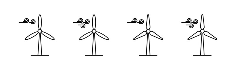 Windmill vector icons. Wind turbines. Alternative power generation. Wind power generator © Jocelyn_Flores