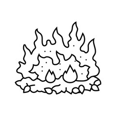 burning leaves wildfire disaster line icon vector. burning leaves wildfire disaster sign. isolated contour symbol black illustration