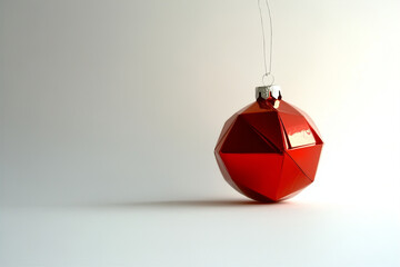 red christmas ball on white background