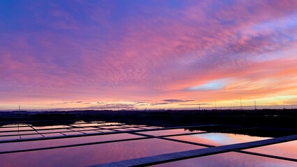 sunset over the river