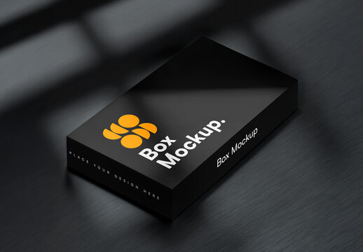 Box Mockup on Dark Background