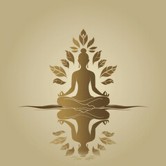 Yoga logo icon, girl doing yoga on empty white background