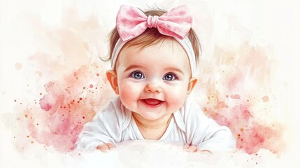 Fototapeta premium Adorable Baby with Bow