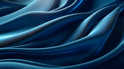Obraz premium Luxurious flowing blue fabric creating an elegant and smooth texture with soft curves and seamless folds.