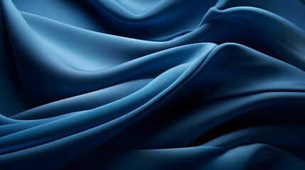 Obraz premium Luxurious flowing blue fabric creating an elegant and smooth texture with soft curves and seamless folds.