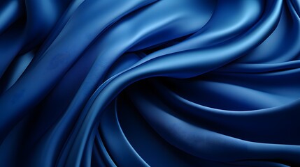 Obraz premium Luxurious flowing blue fabric creating an elegant and smooth texture with soft curves and seamless folds.