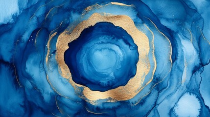 Obraz premium Abstract Blue Gold Artwork