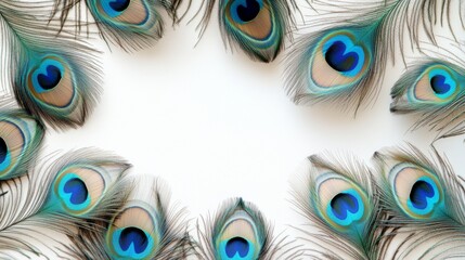 Obraz premium Peacock Feather Border