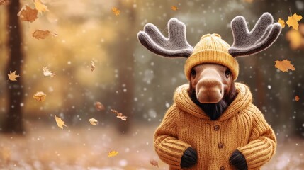 Fototapeta premium Moose in Autumn Outfit
