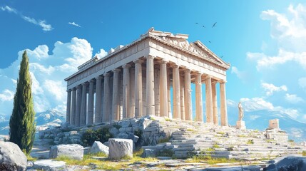 Fototapeta premium Ancient Greek Temple in Ruins
