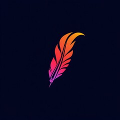 Fototapeta premium Abstract artistic design with vibrant multicolored feather on white image