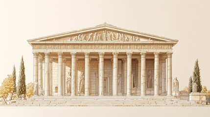 Obraz premium Ancient Greek Temple Architecture