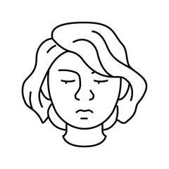 shame woman expression line icon vector. shame woman expression sign. isolated contour symbol black illustration