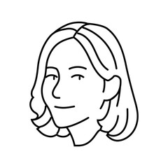 contentment woman expression line icon vector. contentment woman expression sign. isolated contour symbol black illustration