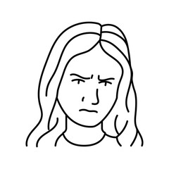 disappointment woman expression line icon vector. disappointment woman expression sign. isolated contour symbol black illustration