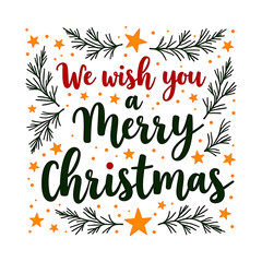 Obraz premium Merry Christmas Typography Lettering PNG image