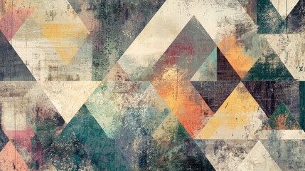 A vibrant abstract illustration featuring geometric shapes in a range of colors, creating a textured background suitable for creative projects.