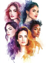 Obraz premium portrait of beautiful young women of different races
