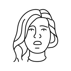 euphoria woman expression line icon vector. euphoria woman expression sign. isolated contour symbol black illustration