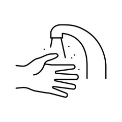 Obraz premium hand hygiene food safety line icon vector. hand hygiene food safety sign. isolated contour symbol black illustration