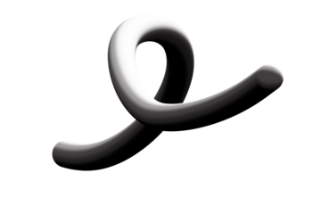 3D curved lines form the number 9