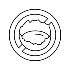 raw egg consumption avoid line icon vector. raw egg consumption avoid sign. isolated contour symbol black illustration