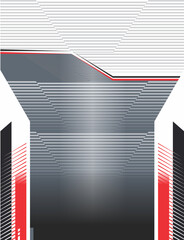 Modern Gradient Jersey Design with Red and Gray Accents