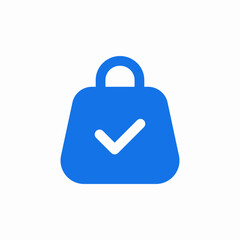 check mark shopping bag icon sign vector