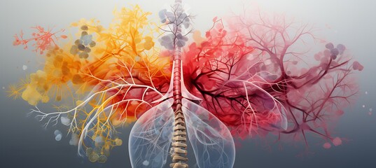 Pulmonology depicted crosssectional anatomy showing Internal medicine managing respiratory disorders such asthma COPD
