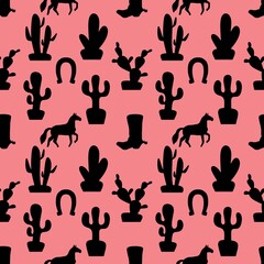 Christmas animals seamless horse pattern for wrapping paper and fabrics