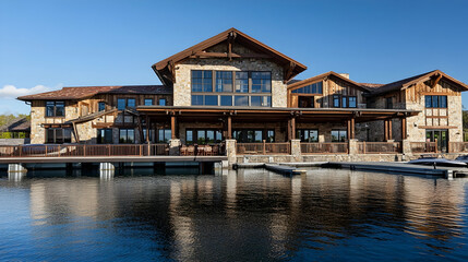 Montana Lake Lodge with Mountain Views and Forest Trail, Rustic Whitefish Estate with Natural Stone Facade