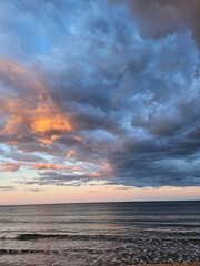 Light and dark sea sky