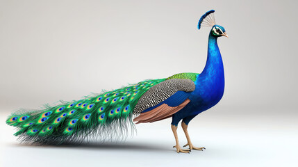 Fototapeta premium Realistic Peacock Displaying Vibrant Feathers