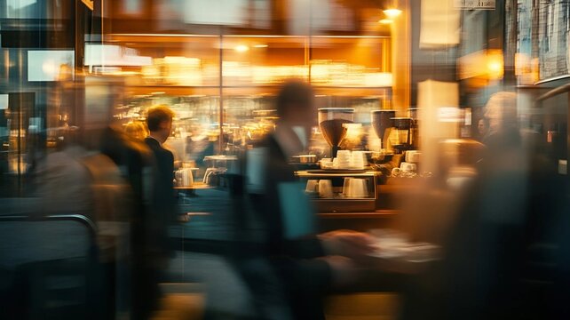 Cafeter&iacute;a concurrida de personas