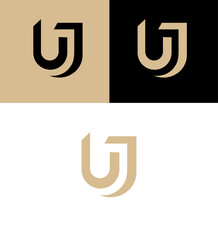 UJ, JU Letter Logo Template