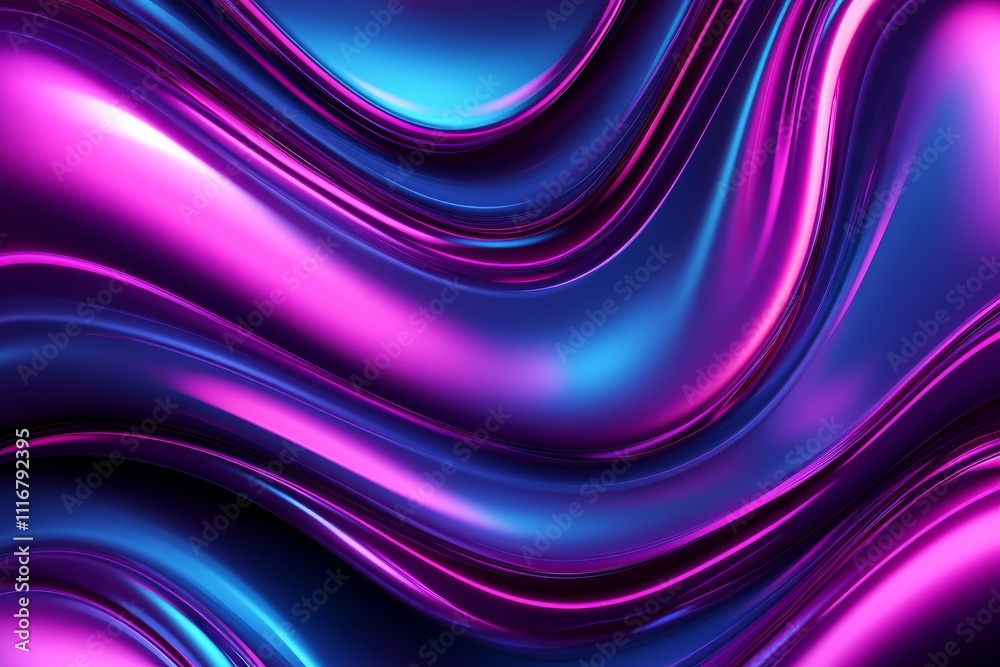 Poster a vibrant abstract background with flowing waves of pink and blue, creating a dynamic and energetic 