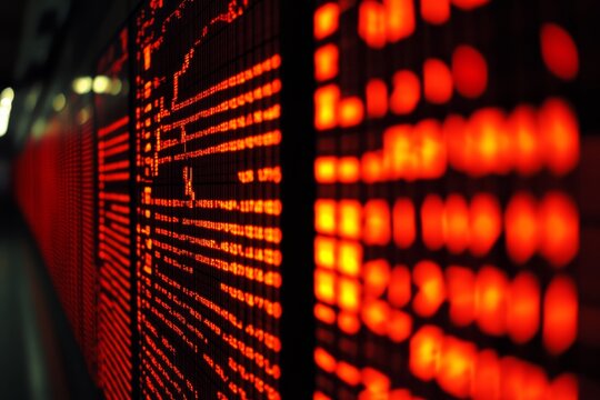 Stock market graph with ascending lines and numeric indicators reflecting growth trends