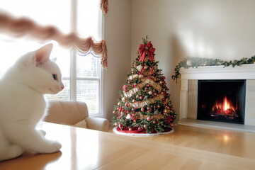 christmas tree with fireplace