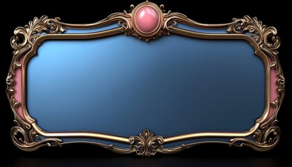 Elegant Ornate Gold Frame With Pink Gemstone Detail